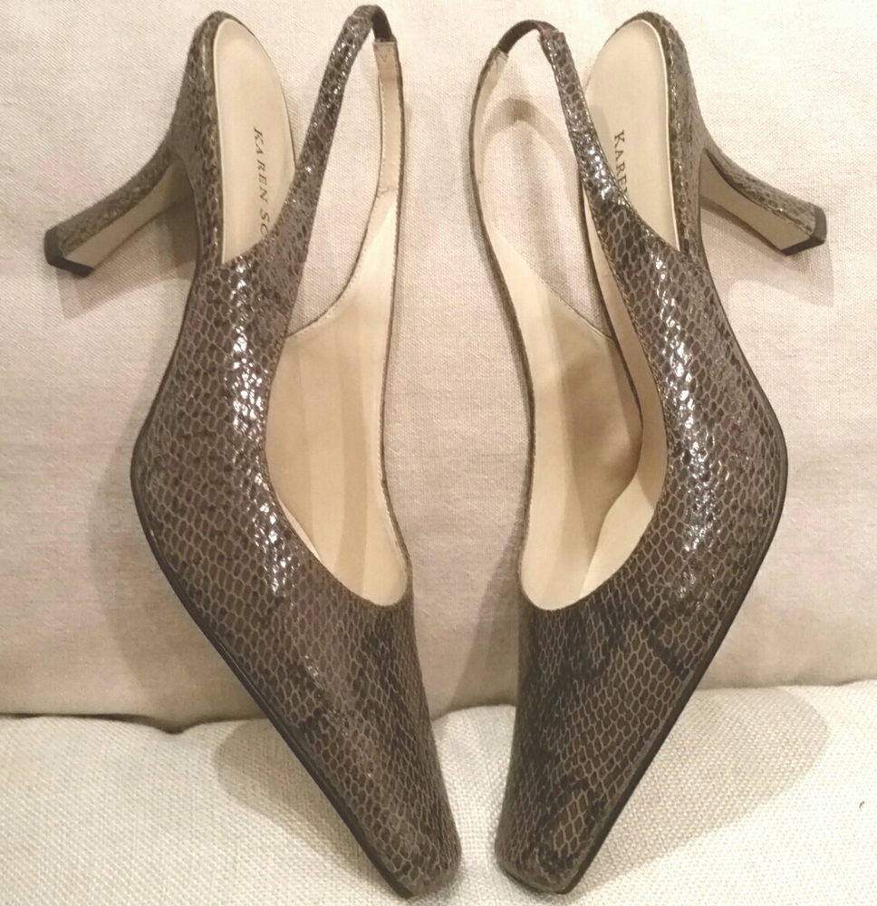 Karen Scott snakeskin slingbacks